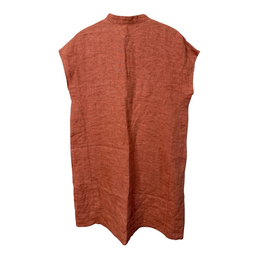 Eileen Fisher Rust Orange Linen Shift Dress - Picture 6 of 6